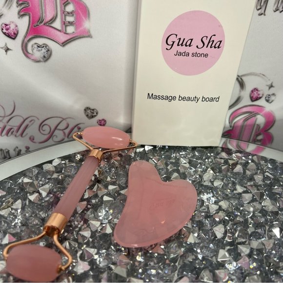 GUA SHA stone set roller and massager tool beauty lymphatic drainage skincare - Picture 2 of 9